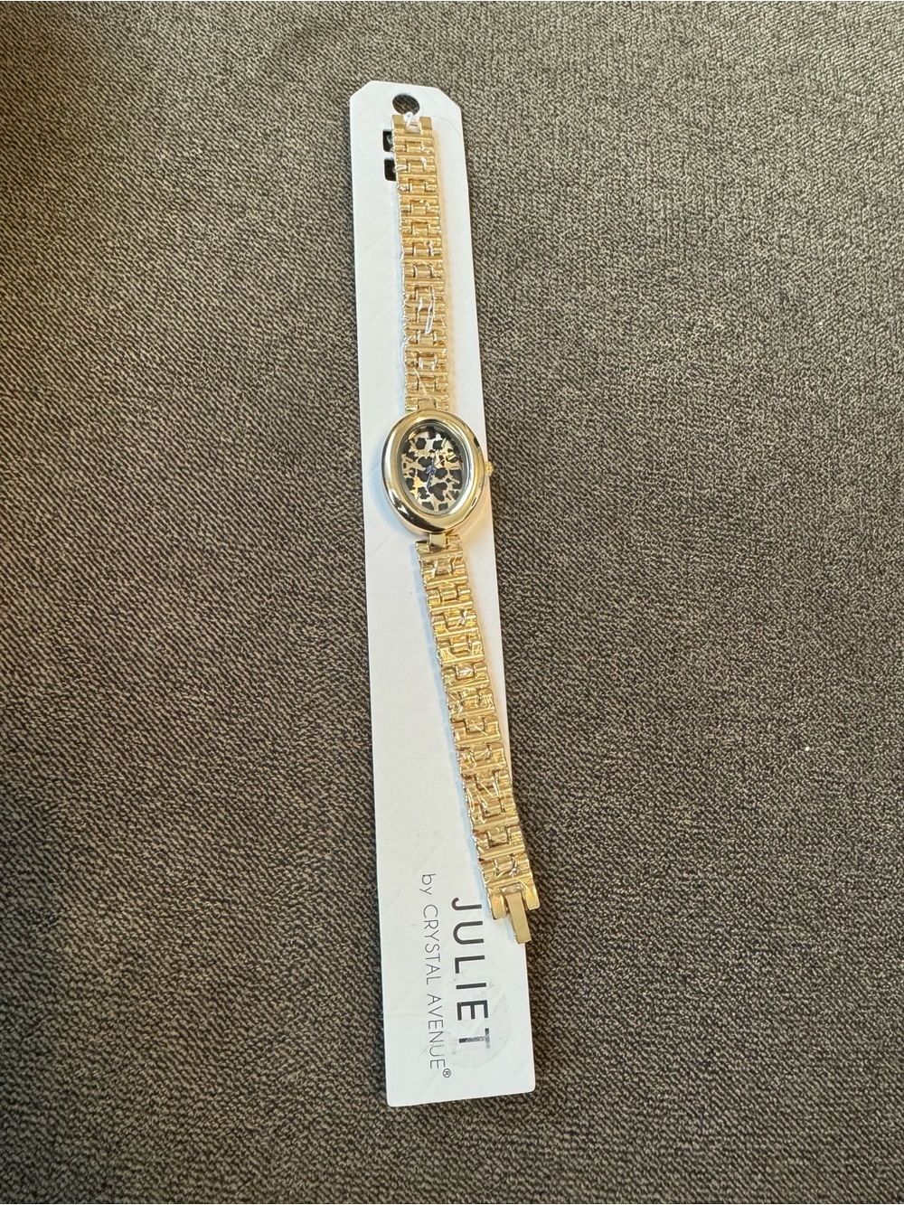 Juliet Gold-Tone Leopard Print Dial Bracelet Watch